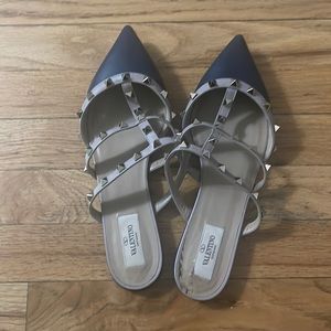 Valentino Garavani Rockstud patent-leather mule